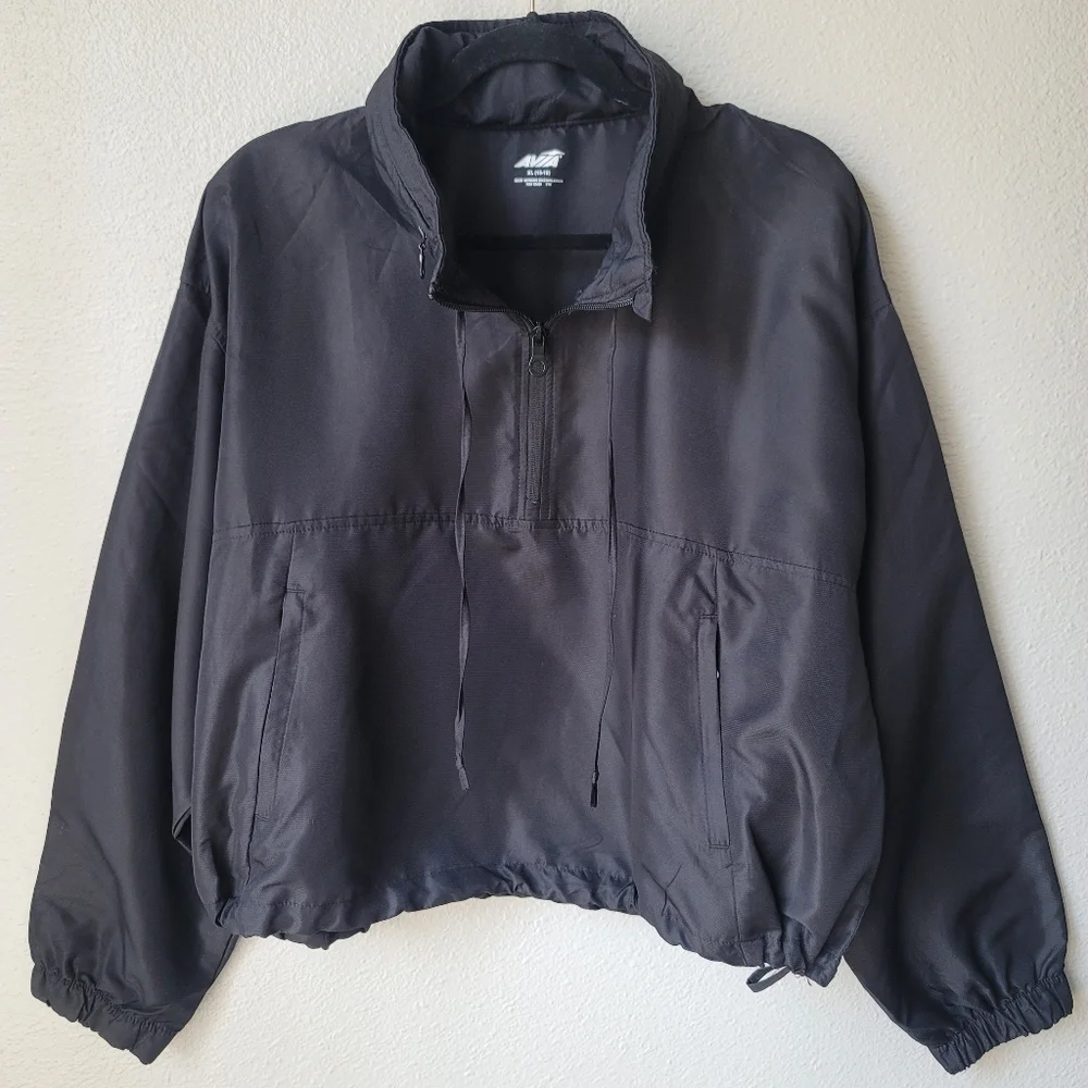 Avia Kid's Half Zip Lightweight Jacket Size XLarge (16-18) In Black